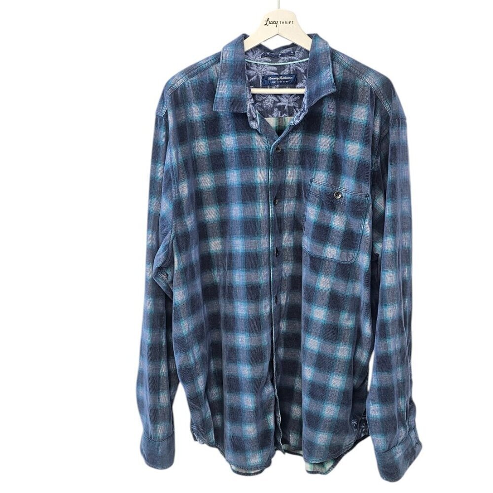 Tommy Bahama Mens Coastline Cord Long Sleeve Button Up Shirt, Big&Tall Size XLT